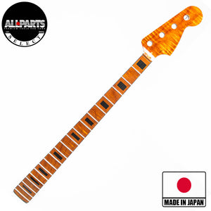 ap select tribute tom sawyer roasted AAA+ maple bass neck front view with badges