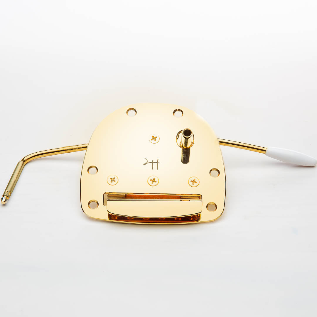 halon jazzmaster vibrato with hardware front view gold