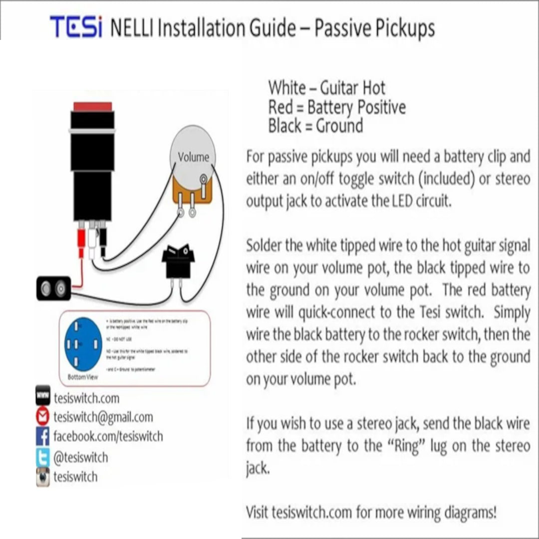 schematic and instructions for passive pickups