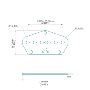 PU-6936-023 Juego plano de pastilla de puente para Telecaster®