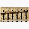 Allparts Economy Heavy Duty 6-String Bass Bridge - Gold