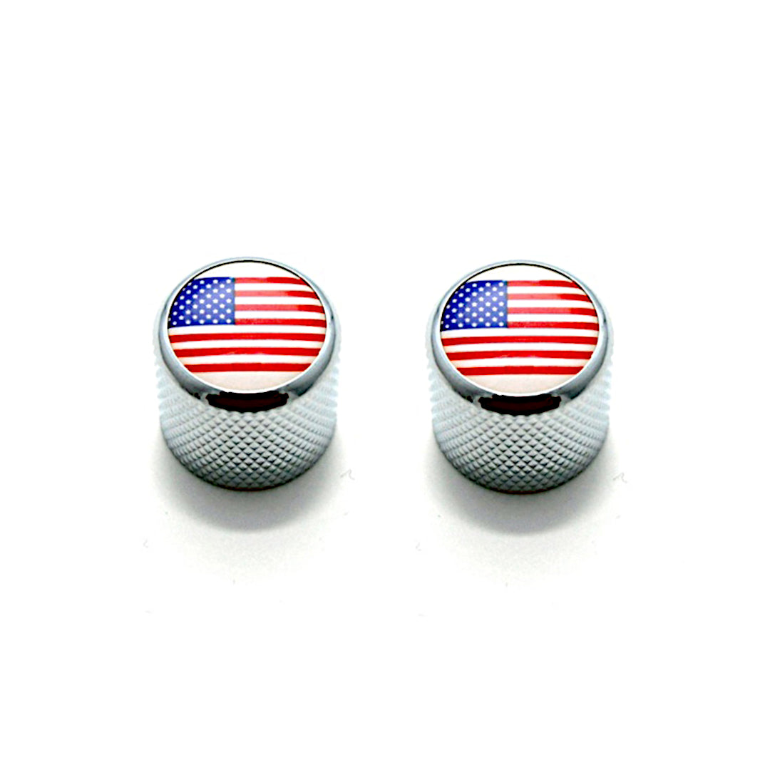 chrome dome knob with american flag