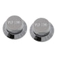 two chrome colored volume knobs