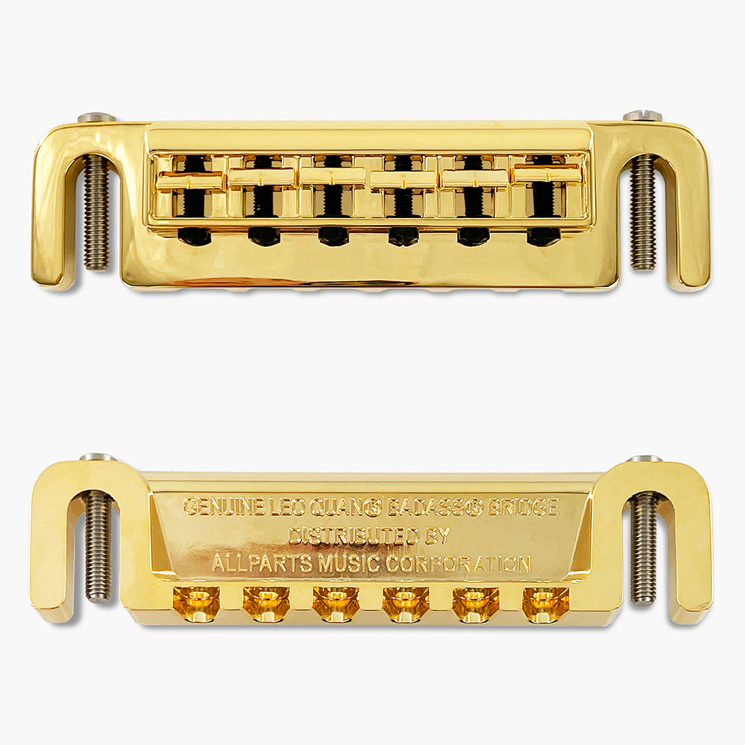 front and back gold wraparound guitar bridge