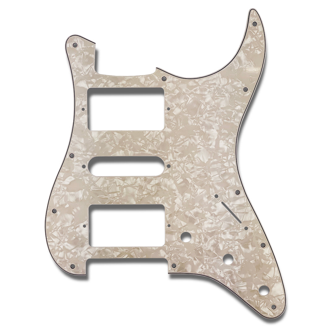 primo hum/single/hum pickguard for strat front view 3-ply parchment pearloid