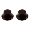 PK-0144 Set of 2 Vintage-style Tinted Bell Knobs - Red tint