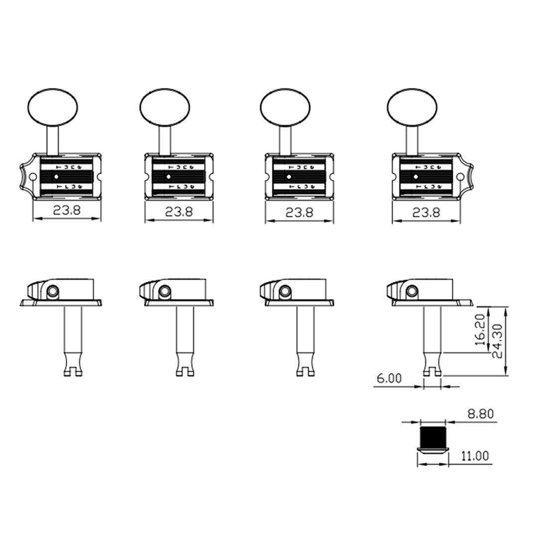 vintage 6 in-line line drawing