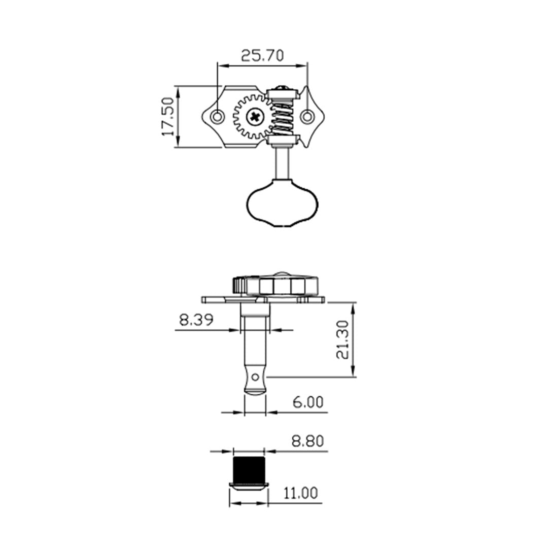 open gear tuner line drawing