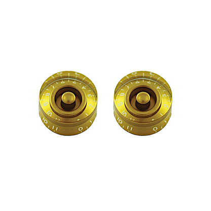 two gold volume knobs 0 to 11