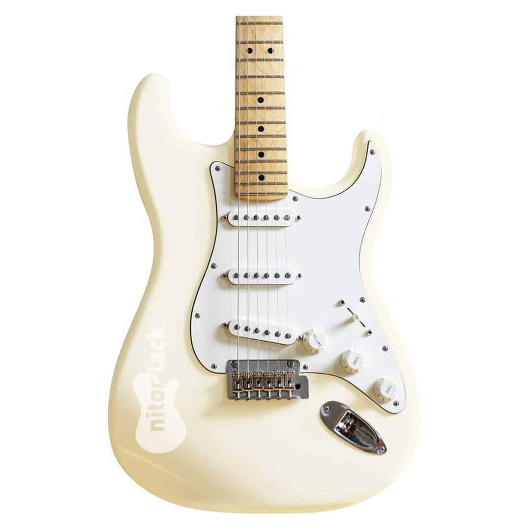 guitar with vintage white paint