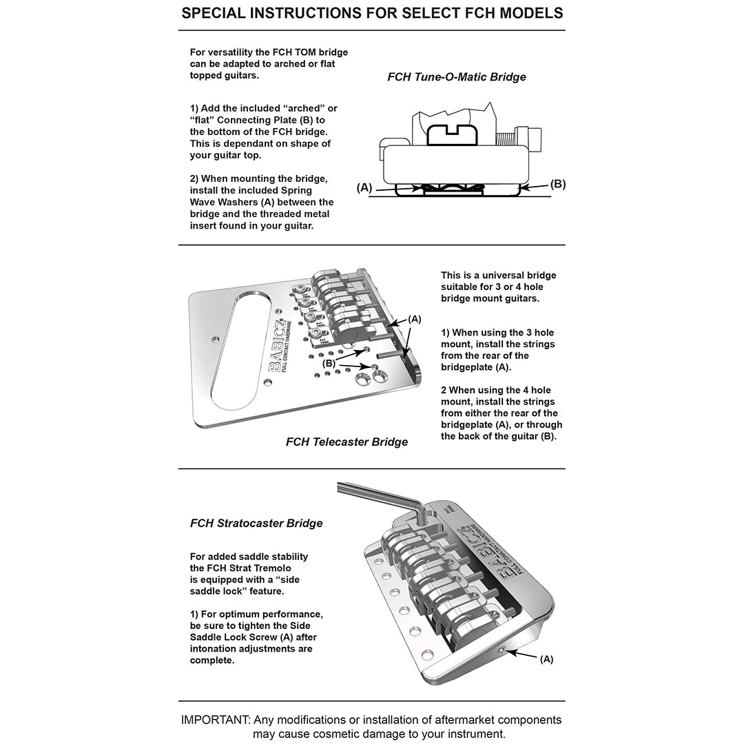 continued instructions for tuneomatic bridge