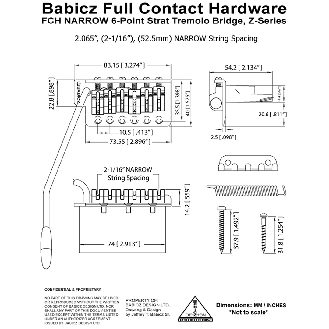 schematic for 6 hole tremolo bridge