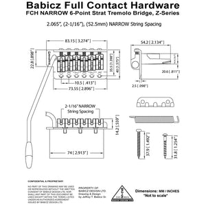 schematic for 6 hole tremolo bridge