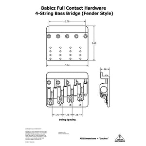 BB-3553-003 - Puente de bajo Babicz Full Contact FCH4, carga superior de 4 cuerdas