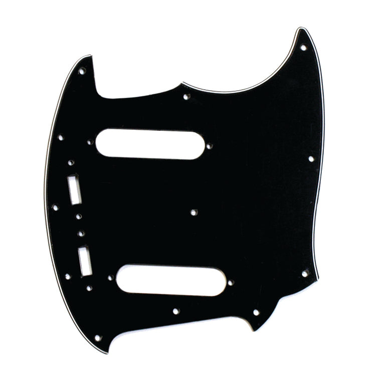 mustang pickguard front facing view 3-ply black 